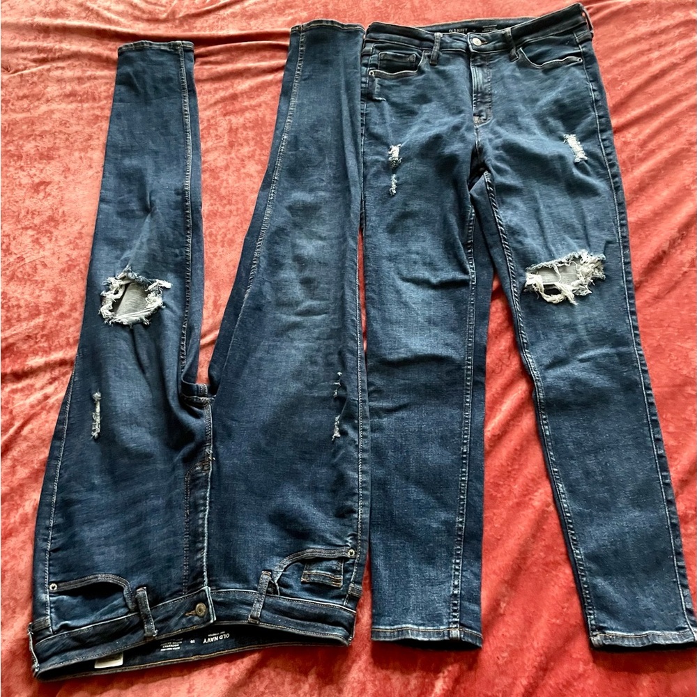 Lot of 2 pair: Old Navy Extra High Rise Rockstar super skinny